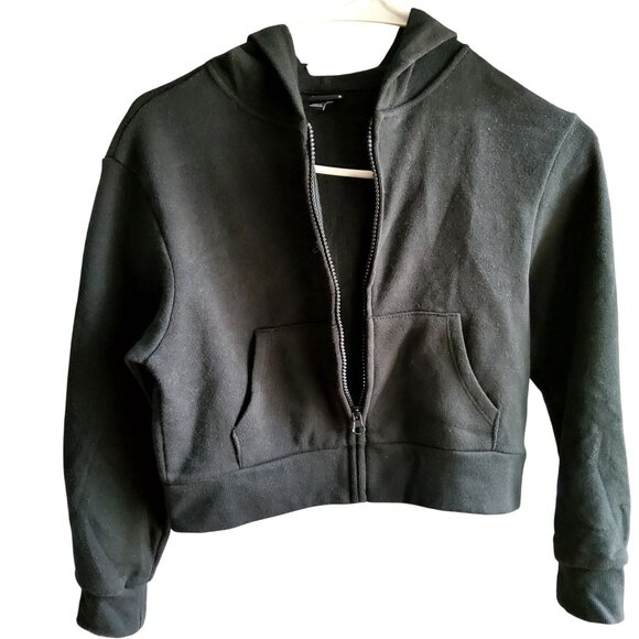 Art Class Black Front zipper closure Hooded Sweatshirt Medium By Art Class - Picture 2 of 7